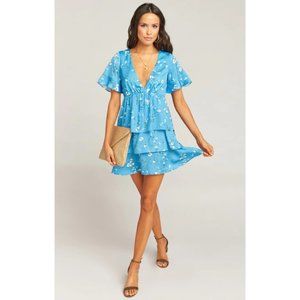 Show Me Your Mumu Blue Floral Ruffle Tiered Mini